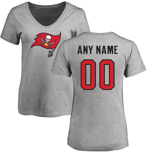 Women Tampa Bay Buccaneers NFL Pro Line Ash Custom Name and Number Logo Slim Fit T-Shirt->->Sports Accessory